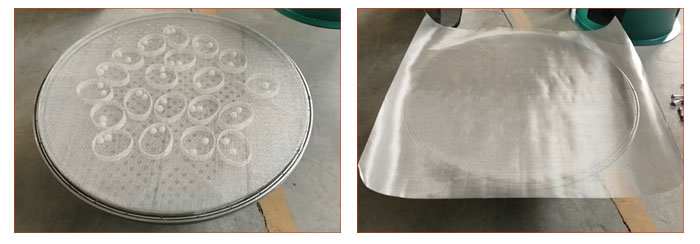 食品振動篩篩網安裝步驟1，將篩網平方到子母網架上